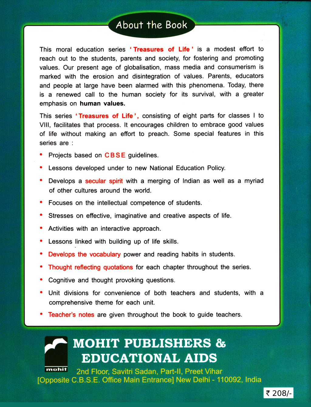 Treasures of Life  Class - 6