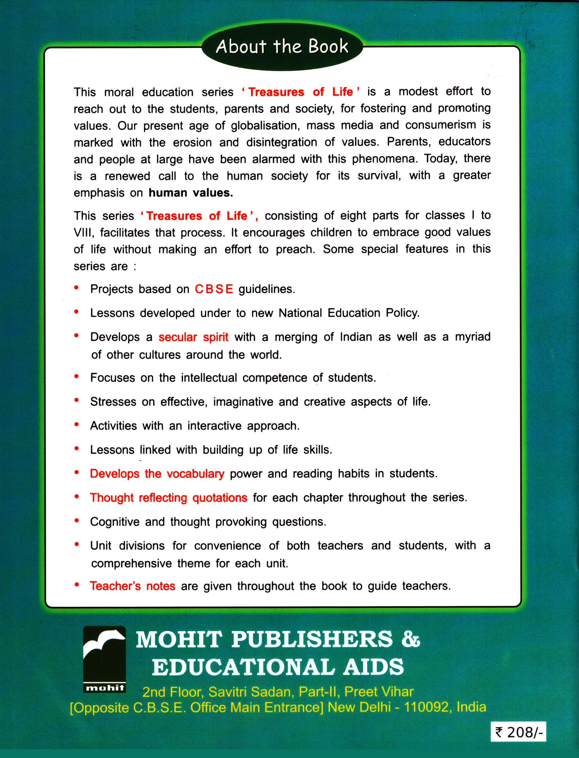 Treasures of Life  Class - 6