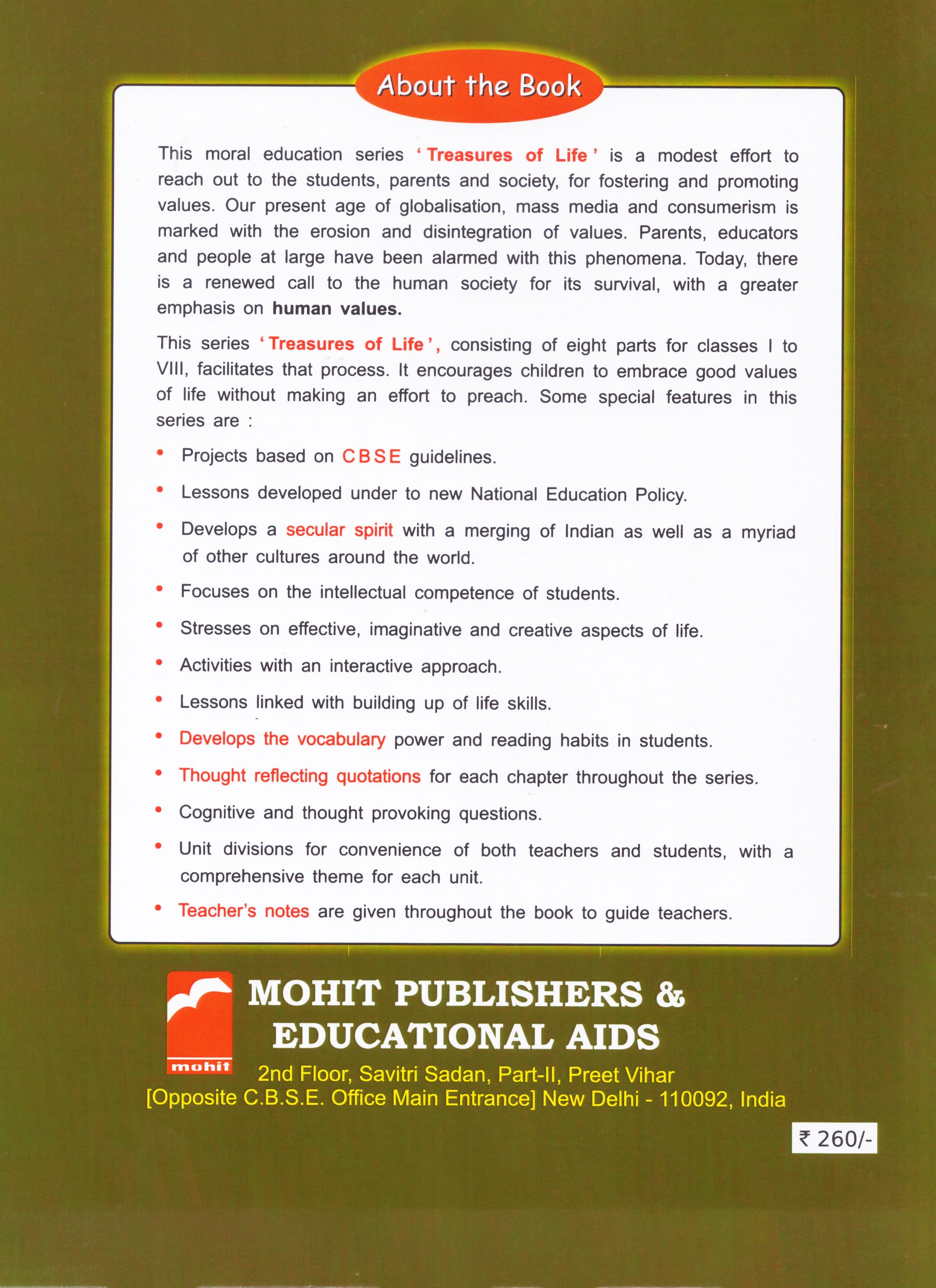 Treasures of Life  Class - 8